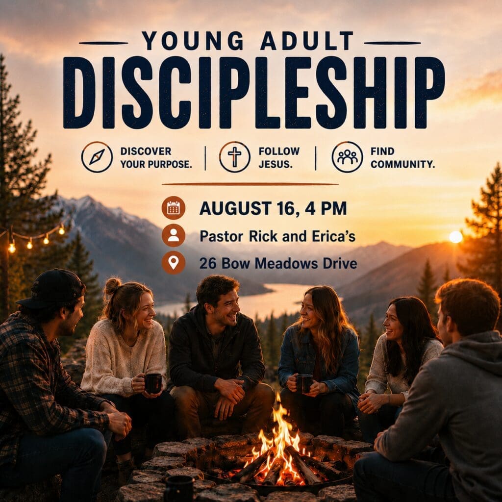 Young Adult Discipleship & Dinner August 16, 4 pm (ages 18–35)